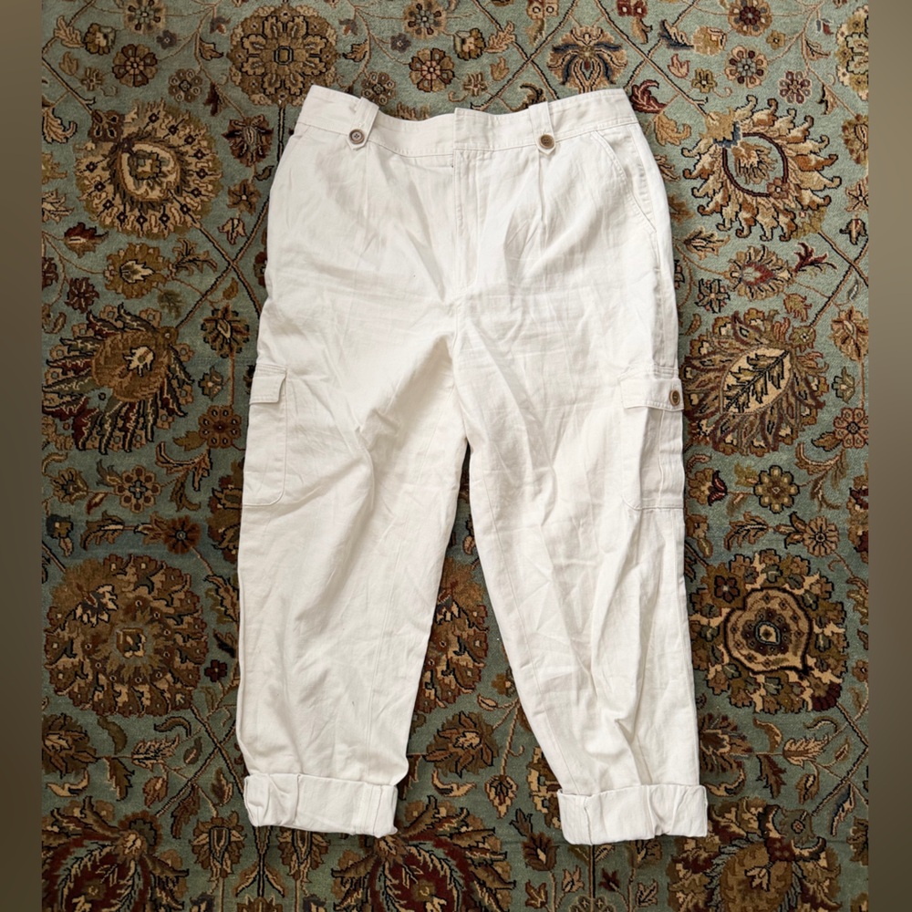 Banana Republic Women's Tall Off-White Cargo Pants